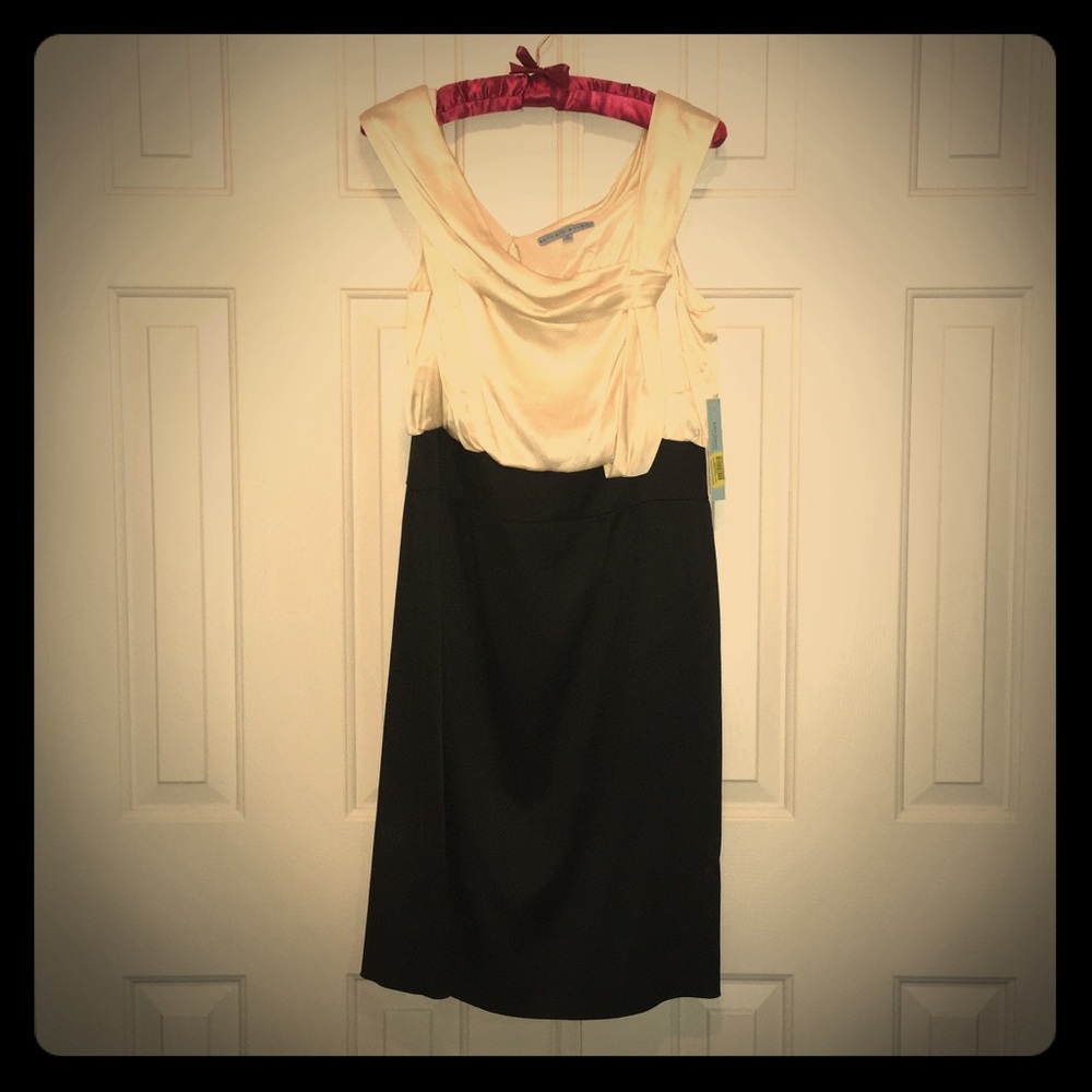 Black & Ivory silk cocktail dress
